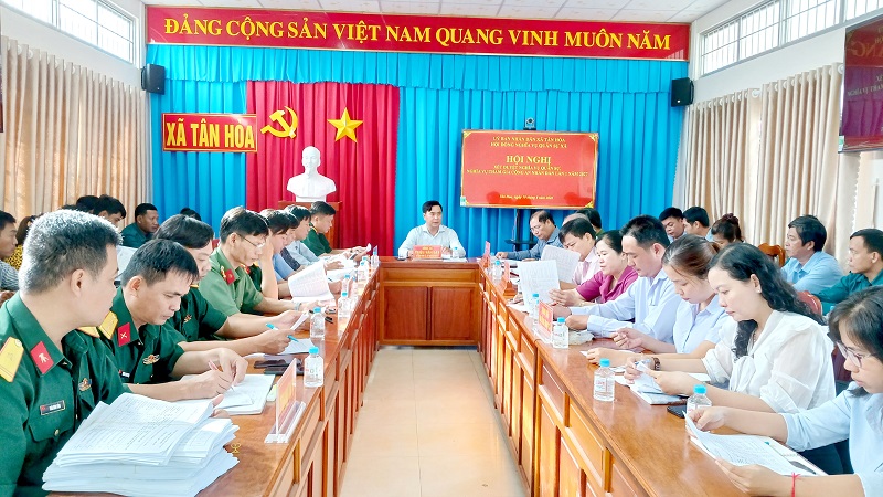 Hội đồng Nghĩa vụ quân sự xã Tân Hòa tổ chức hội nghị họp xét duyệt Nghĩa vụ quân sự lần 1 năm 2026